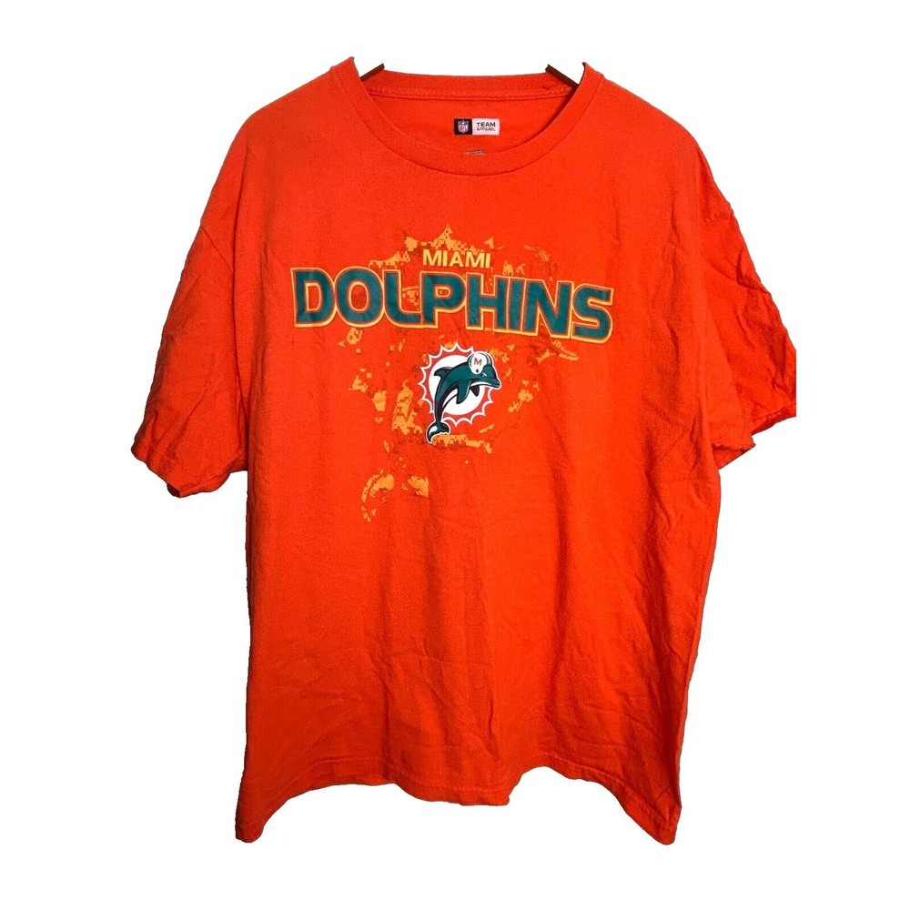 NFL Team Apparel Miami Dolphins Shirt Men's XL Short Sleeve Orange